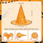 Century Star Kids Witch Hat Star Printing Wizard Hat for Boys Girls Halloween Hat Cosplay Party Decorations Orange One Size
