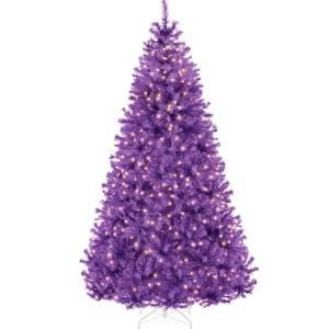 9ft Pre-Lit Purple Halloween Tree with Lights