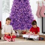 9ft Pre-Lit Purple Halloween Tree with Lights