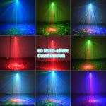 POCOCO DJ Disco Stage Party Lights, Battery Powered Laser Light Sound Activated RGB Flash Strobe Projector with Remote Control for Christmas Halloween Karaoke Pub KTV Bar Dance Gift Birthday