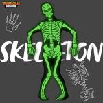 Spooktacular Creations Kids Skeleton Costume Glow in the Dark, Boys Halloween Costume, Skeleton Hooded Bodysuit for Boys, Girls (Toddler(3-4 yrs))