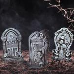 PhyLence 6-Piece Halloween Tombstone Yard Signs with Stakes - Large Eerie Graveyard Design, Spooky Skulls and RIP Messages for Haunted House, Outdoor Garden, Lawn Decor, Halloween Party Props