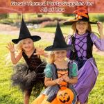 8-Pack Black Witch Hats for Halloween Decor