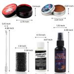 VOLLUCK Halloween Makeup kit - Fake Blood Washable + Liquid Latex + Scar Wax with Spatula Tool + Fake Blood Spray + 2 Stipple Sponge
