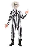 Plus Size Beetlejuice Costume for Adults, Black & White Striped Suit for 80s 90s Movie Cosplay & Halloween 2X