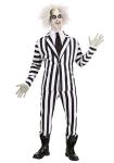 Plus Size Beetlejuice Costume for Adults, Black & White Striped Suit for 80s 90s Movie Cosplay & Halloween 2X