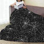 Gothic Spiderweb Flannel Fleece Halloween Blanket