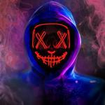 BOMLY Halloween Purge Mask Light Up Scary Mask EL Wire LED Mask for Festival Party Gifts