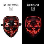 BOMLY Halloween Purge Mask Light Up Scary Mask EL Wire LED Mask for Festival Party Gifts