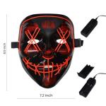 BOMLY Halloween Purge Mask Light Up Scary Mask EL Wire LED Mask for Festival Party Gifts