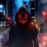 BOMLY Halloween Purge Mask Light Up Scary Mask EL Wire LED Mask for Festival Party Gifts