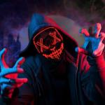 BOMLY Halloween Purge Mask Light Up Scary Mask EL Wire LED Mask for Festival Party Gifts