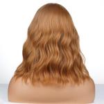 WTHCOS Strawberry Blonde Wig Short Bob Wig Short Curly Wavy Wig With Bangs for Women Girls Blonde Wig Heat Resistant Synthetic Hair Wigs for Daily Use Cosplay Wig With Wig Cap