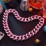 Chunky Pink Faux Chain Necklace for Halloween