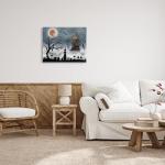 Witch Silhouette Full Moon Haunted House Canvas Art