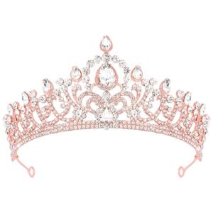 Rose Gold Tiara Crown for Halloween Costume