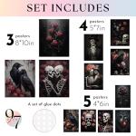 Gothic Wall Art - Dark Raven Skull Decor