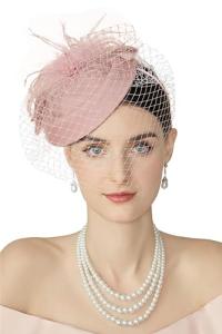 Nude Pink Feather Fascinator Hat for Halloween Parties