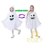 EOZY White Ghost Costume Kids Girls Halloween Scary Cosplay Fancy Dress 4-6 Years