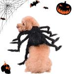 Suyfhdc Dog Spider Costume,Dogs Party Accessories Spider Decoration,Halloween Cosplay Costumes with Adjustable Velcro Fits Small Medium Pet Dogs and Cat,Black