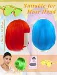 4 Pack Neon Wigs with Heart Sunglasses