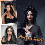 Black 28-Inch Straight Halloween Party Wig