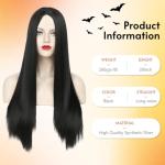Black 28-Inch Straight Halloween Party Wig