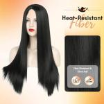 Black 28-Inch Straight Halloween Party Wig