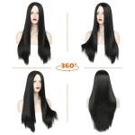 Black 28-Inch Straight Halloween Party Wig
