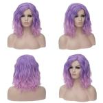 Ombre Pink Curly Bob Wig for Halloween Party
