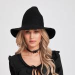 Foldable Wide Brim Witch Hat for Halloween