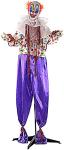 Haunted Hill Farm Life-Size Scary Animatronic Talking Clown with Motion, Touch Activated Lights, and Sounds, Indoor or Covered Outdoor Halloween Decorations, Battery Operated Halloween Prop