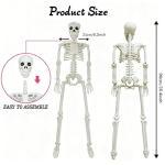LUKBERA 2PCS Halloween Posable Skeletons, 3FT Full Body Human Skeleton with Movable Joints for Halloween Haunted House Graveyard Party Scary Decor, White