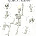 LUKBERA 2PCS Halloween Posable Skeletons, 3FT Full Body Human Skeleton with Movable Joints for Halloween Haunted House Graveyard Party Scary Decor, White