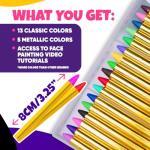 02 Blue Squid Fac02 Blue Squid Face Paint Ultimate Party Pack e Paint Ultimate Party Pack (18 Face Paint Kit & 18 Body Crayon Bundle)