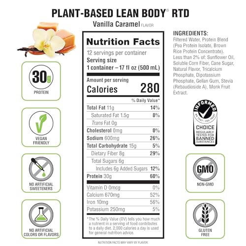 Vegan Protein Shake - Vanilla Caramel (12 Drinks)