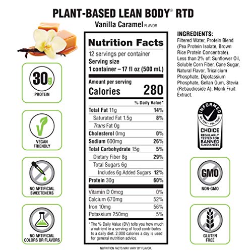 Vegan Protein Shake - Vanilla Caramel (12 Drinks)