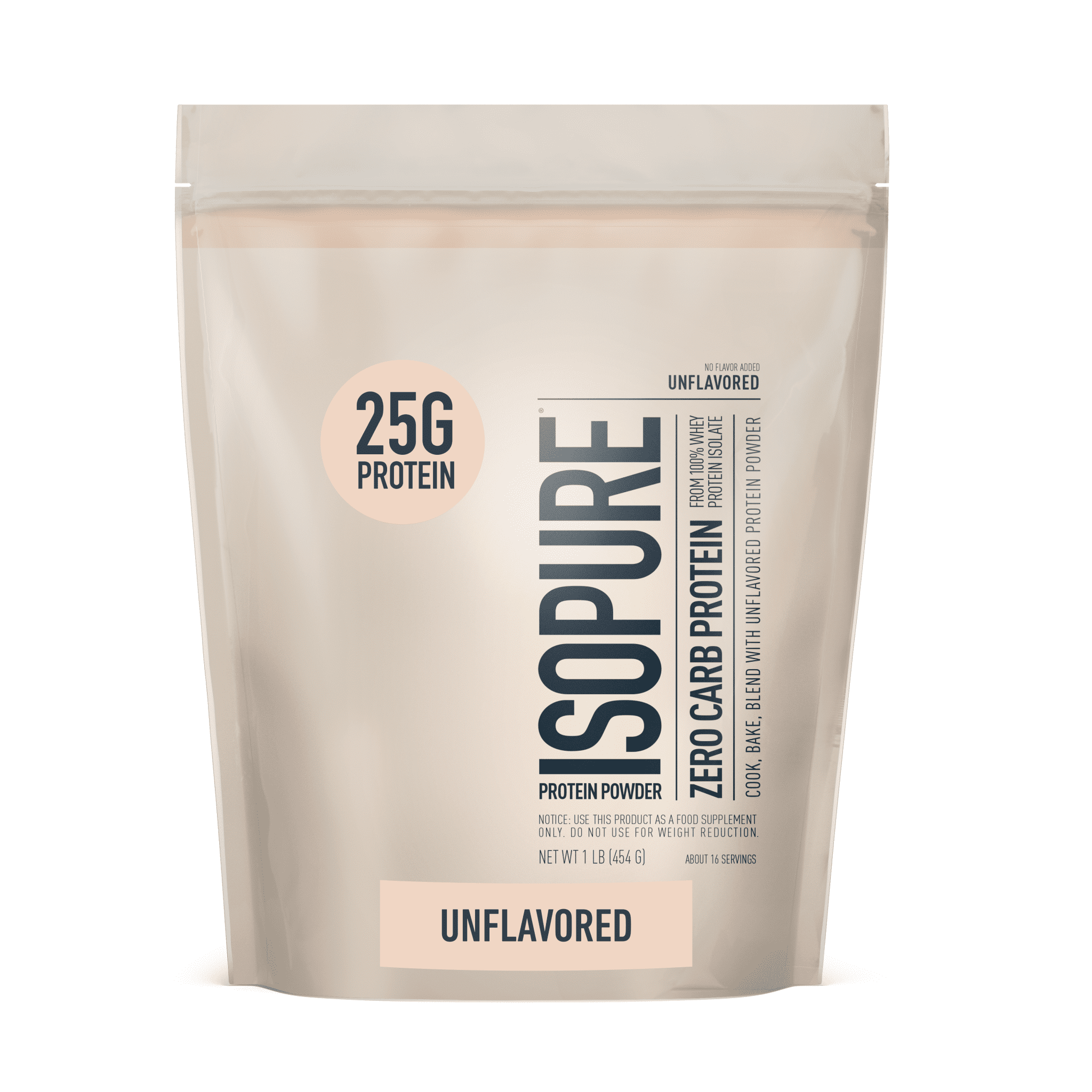 Unflavored Zero Carb Whey Protein Isolate - 1lb