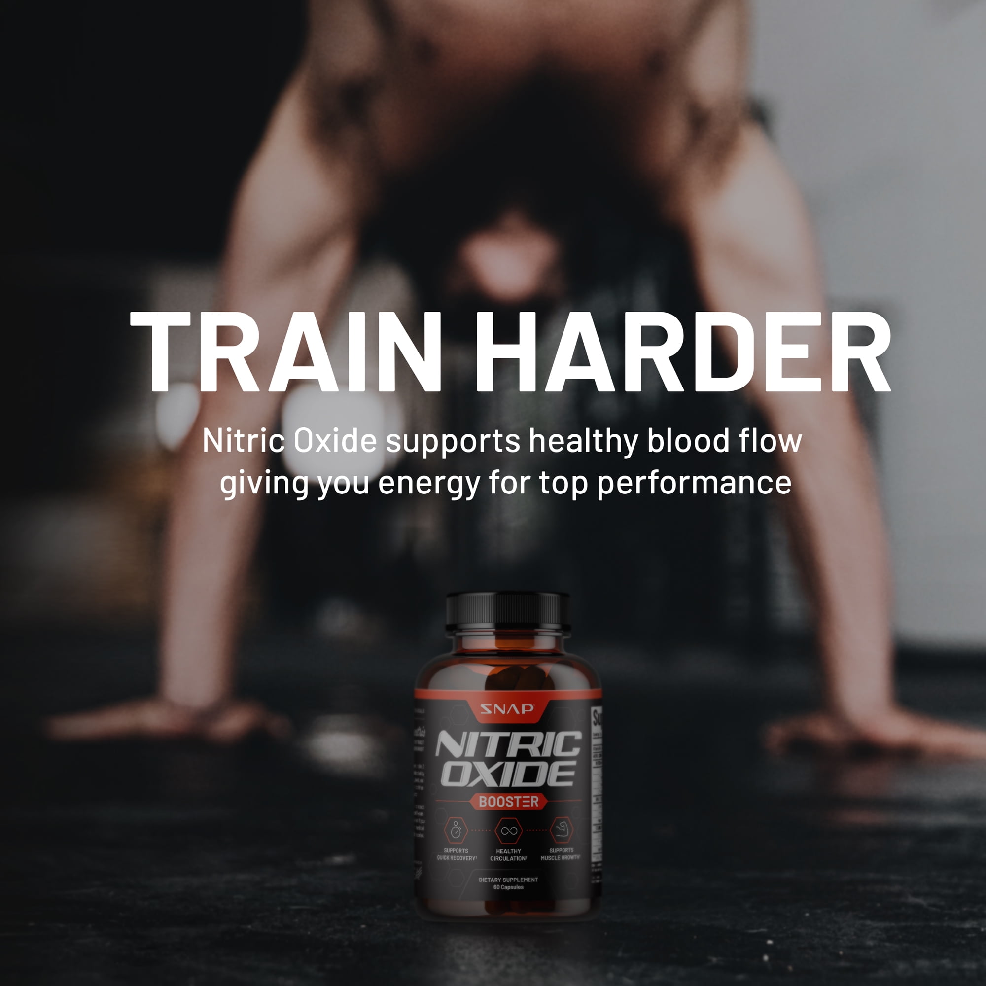 2-Pk Snap Supplements Nitric Oxide Pre-Workout Capsules