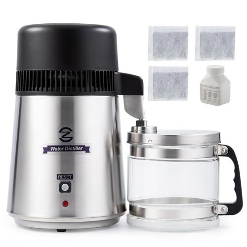 Brushed Stainless Steel Countertop Water Distiller