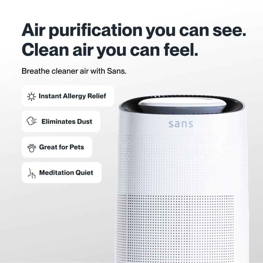 Sans HEPA 13 Ultra-Quiet Air Purifier - White