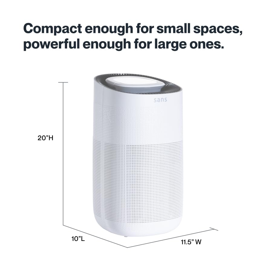 Sans HEPA 13 Ultra-Quiet Air Purifier - White