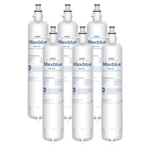 Maxblue Replacement for GE® RPWFE®, RPWF (with CHIP) Refrigerator Water Filter, Compatible with WSG-4, WF277, GFE28GMKES, PFE28KBLTS, GFD28GSLSS, PWE23KSKSS, GYE22HMKES, DFE28JSKSS, 6 Filters