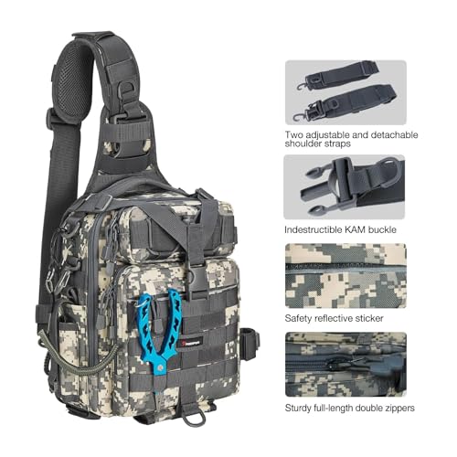 Piscifun Fishing Tackle Bag with Rod & Gear Holder