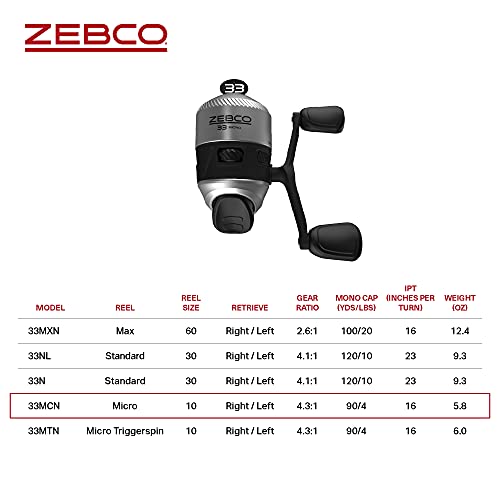 Zebco 33 Micro Spincast Reel - Size 10, Bite Alert
