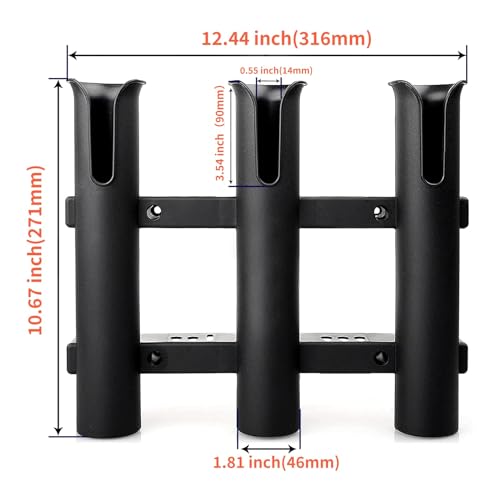 BigTron Fishing Rod Holder Bracket - 3 Rod Rack for Boat, Kayak, Garage, or Truck