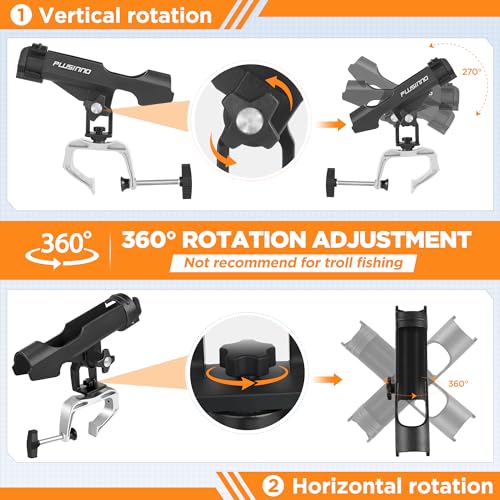 PLUSINNO Fishing Rod Holder - Adjustable & Foldable (2 Pack)