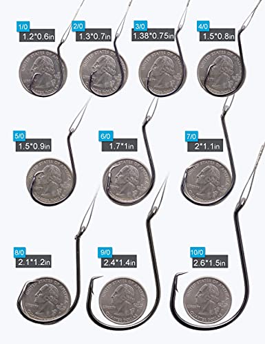 Beoccudo Circle Hooks Saltwater Leader Wire, 25pcs Heavy Duty Fishing Rig