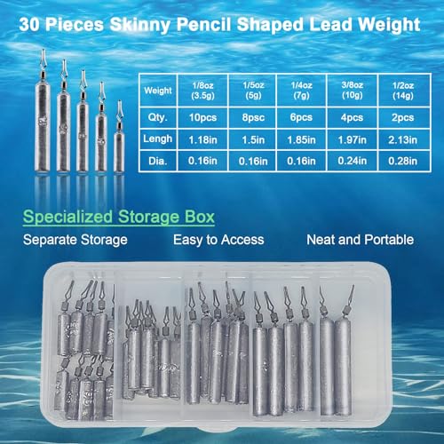30pcs LadFath Fishing Sinkers for Catfishing Equipment