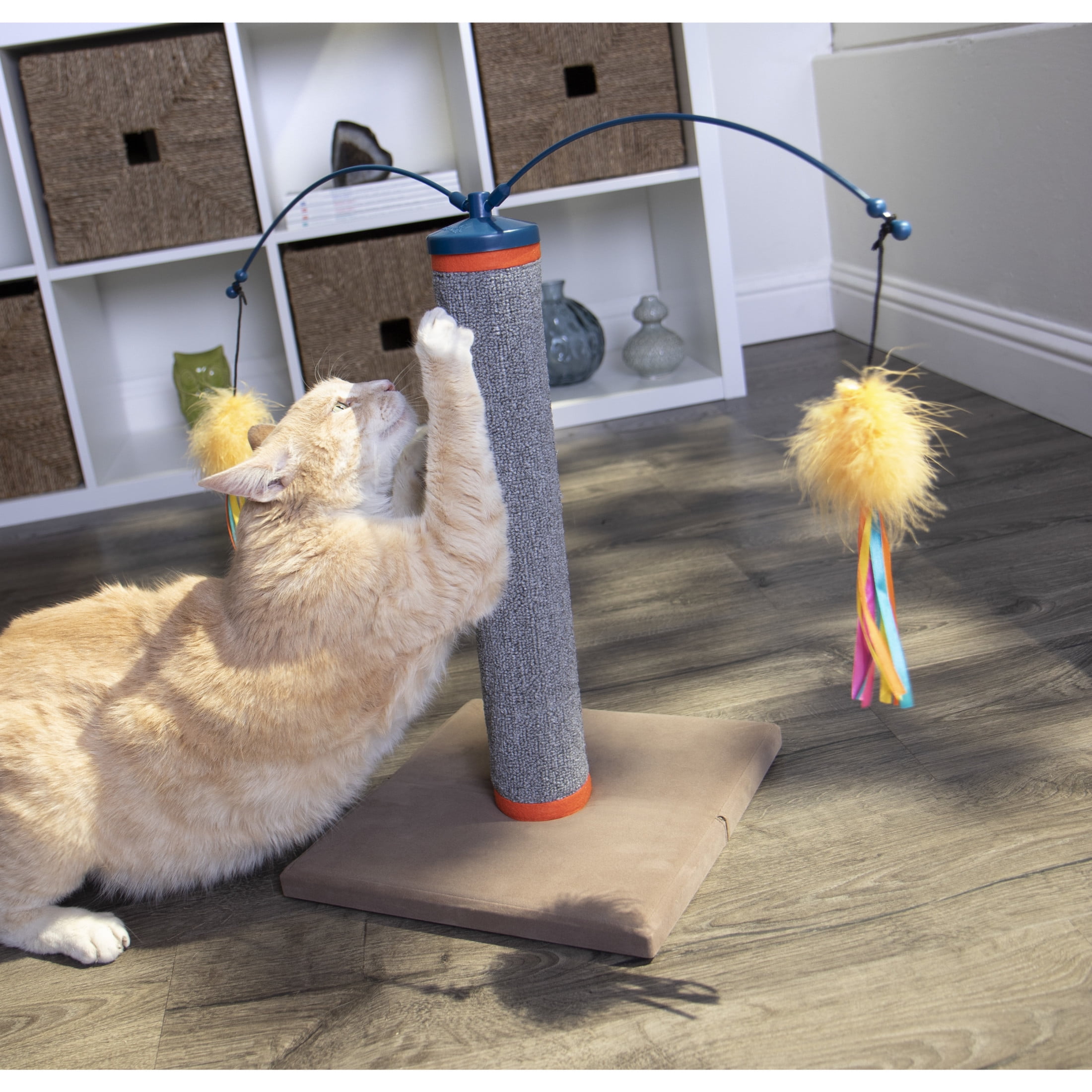 Interactive Carpet Scratch & Spin Post with Wand Toys